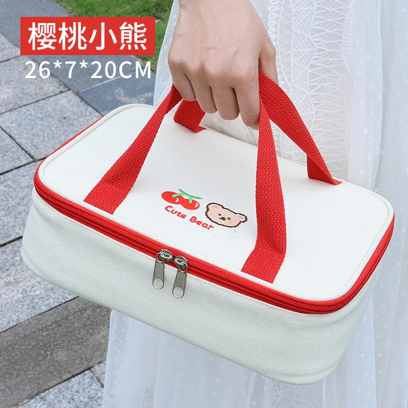 

Милая сумка для обеда, большая вместительная холщовая анти-охлаждающая сумка, изолированная алюминиевой фольгой, коробка для еды, офисный работник, портативная сумка Bento