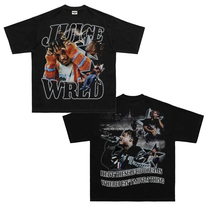 

2026 Summer New Design Juice WRLD HighQuality HipHop Street Comfortable Mens Roundneck Printed TShirt M
