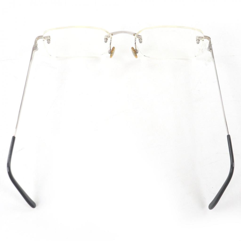 Very Good Cartier Glasses 135 Side Diamond 2P Two Point Silver diamond mens Used