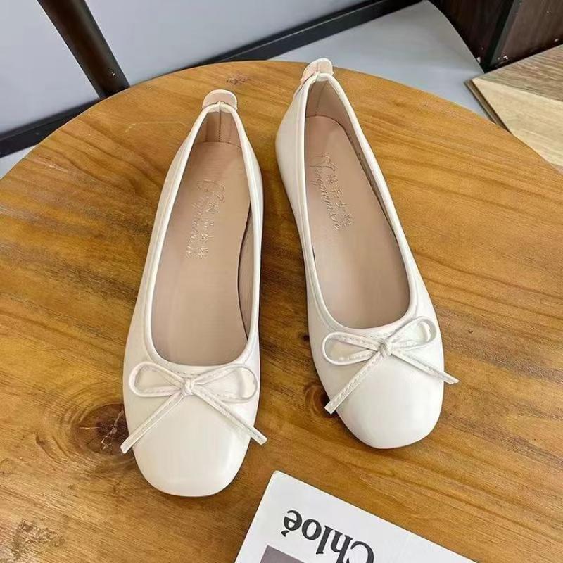 2025 Spring Summer New Arrival Evening Breeze Flats Gentle Bow-Knot Design Commuter Versatile Single Shoes
