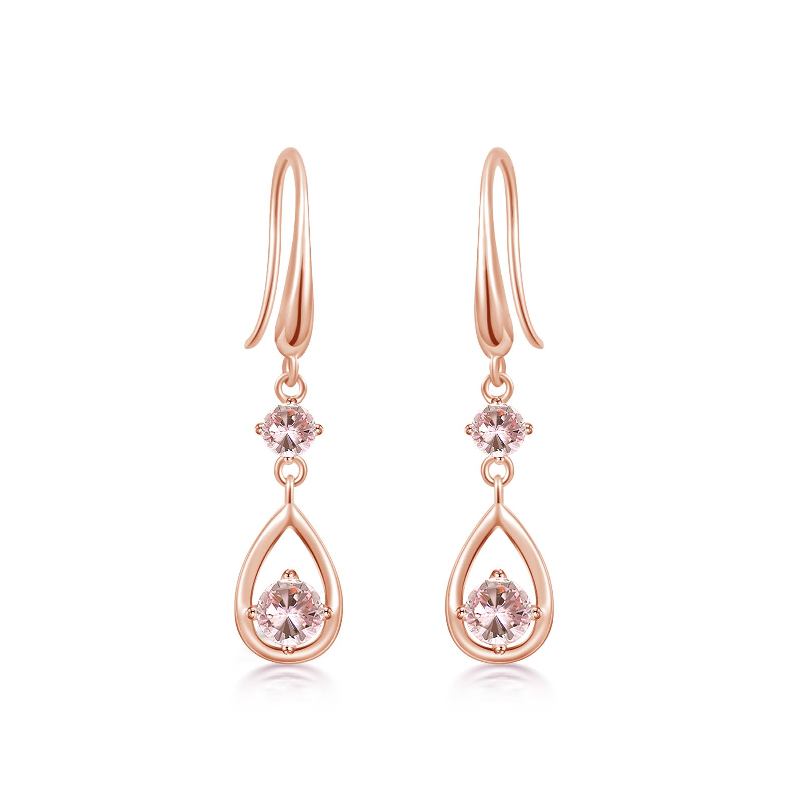 

Free bird Morganite Earrings for Dangling Hook Earrings for Pink Silver April Day Gift Women, Drop Flower Women, Gold, 925, Hypoallergenic,