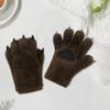 Stylish Plush Animal Paws Gloves Soft Faux Fursuit Cosplay Accessory Unisex Multi Color