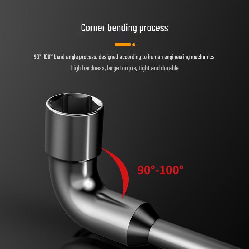 7-Shaped L-Type Double-Ended Bent Socket Wrench, External Hex Pipe-Style Auto Repair Tool.