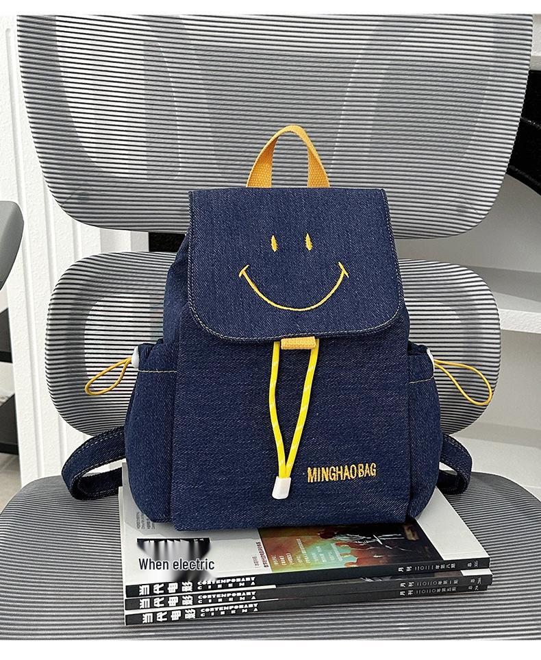 

Wish Женский износостойкий джинсовый рюкзак на шнурке - Суперлегкий, большой вместимости, сумка на двух плечах для студентов 22*10*27 cm