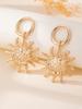 European & American Vintage Star Sunflower Earrings: Trendy French Statement Jewelry for Women