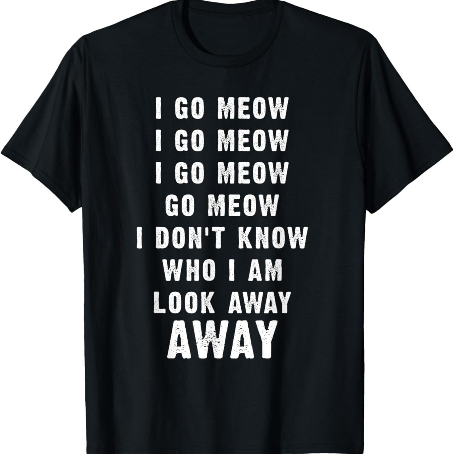 I Go Meow Funny Singing Cat Meme T-Shirt S чёрный
