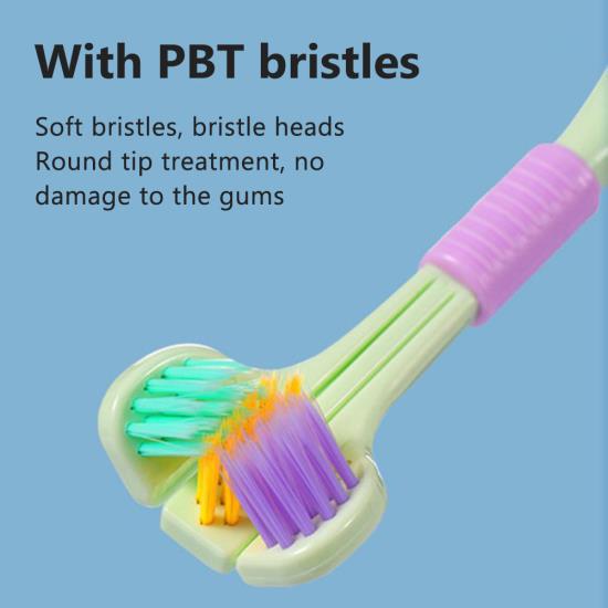 Pack of 2 3 4 Three Sided Toothbrushes Soft Bristle Toothbrush for Adults V Shaped Toothbrush Non Slip Cleaning Toothbrush
