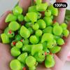 100Pcs Cartoon Cute Mini Luminous Little Duck Home Decor Resin Crafts Miniatures Ornaments Kawaii Desktop Decoration Gifts