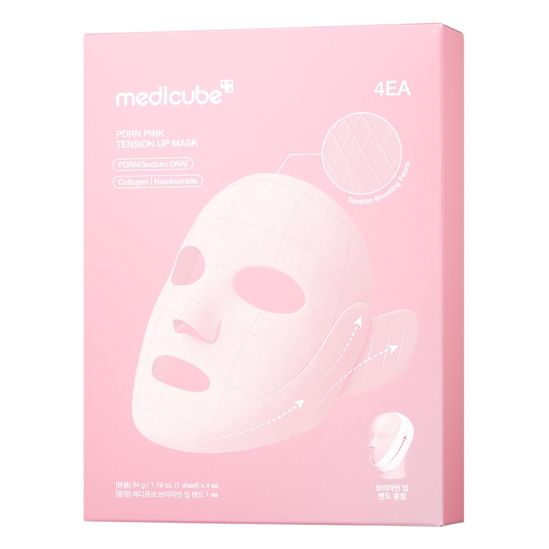 Medikube PDRN Pink Lift Mask 4 sheets included Small face pack V lifting up