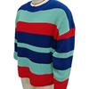 New Women's Fashion Fresh Simple Loose Multi-color Striped Knitted Sweater Comfortable Casual