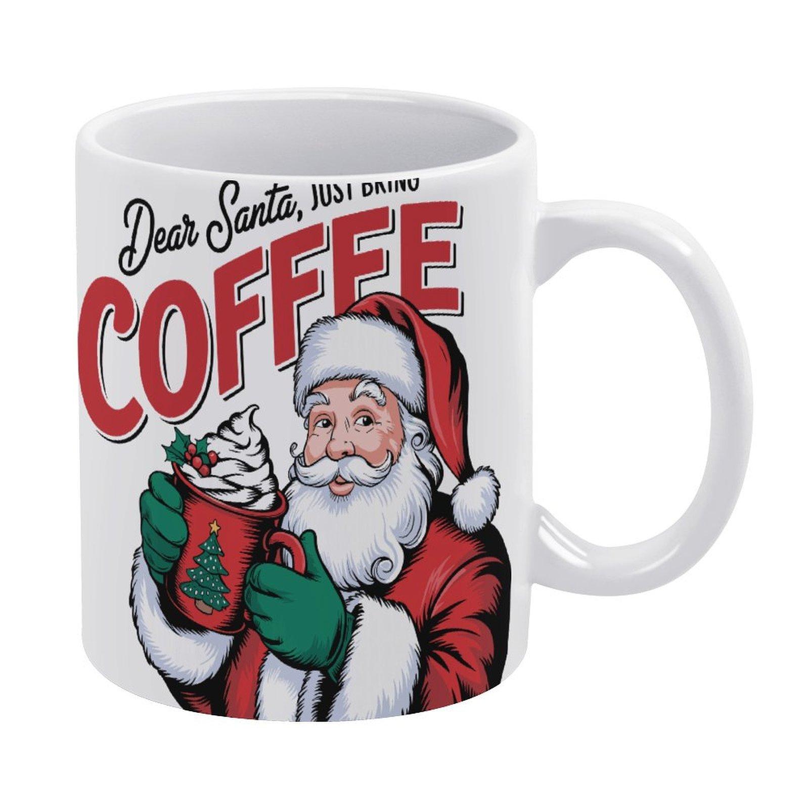 

1pc 11oz blank ceramic mug, double-sided printed tea coffee cup, glossy finish, durable shape, practical daily mug for kitchen and dining белый