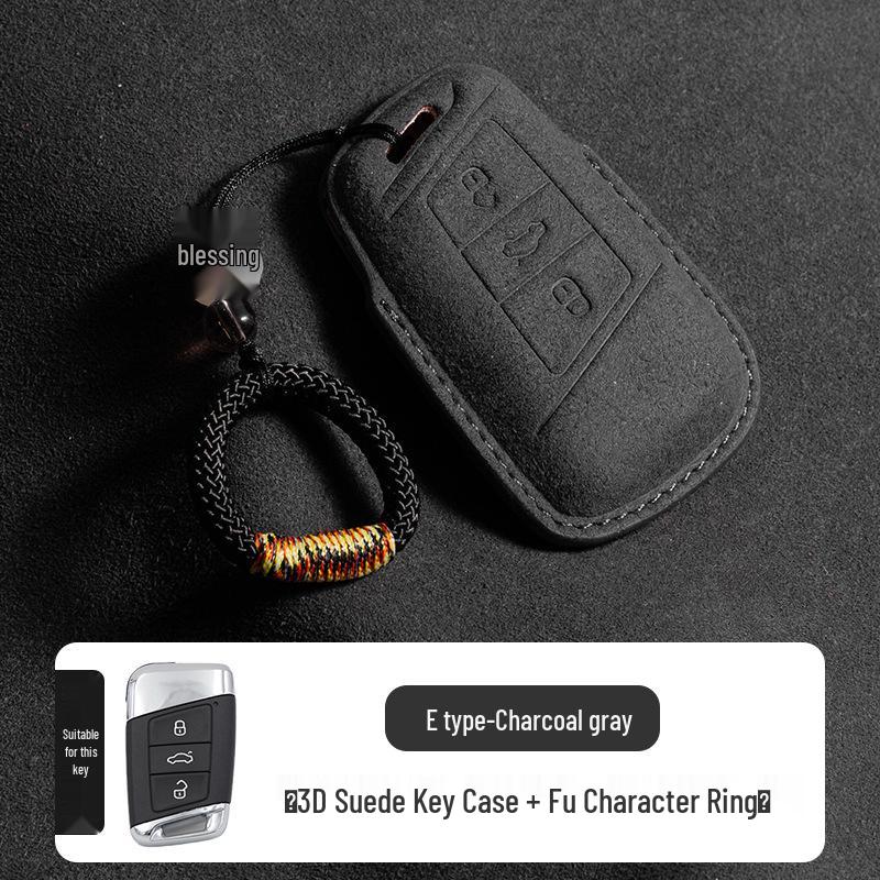 Volkswagen Wildleder Schlüsselhülle für Passat, Magotan, CC, Teramont X, Tiguan L, Tayron, Tayron X, Sagitar, Bora