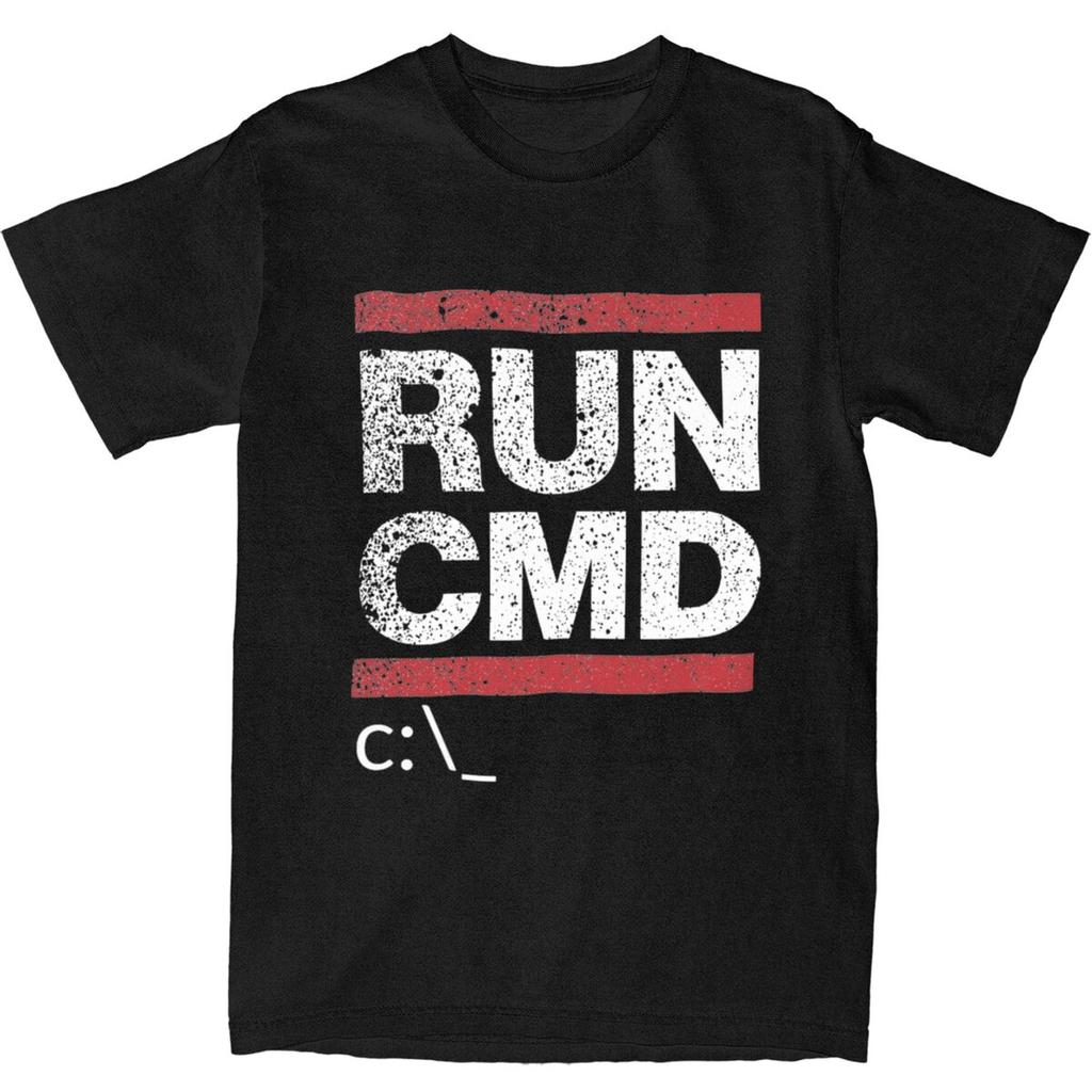 Unisex T Shirt Run Cmd Computer Programmer T Shirts Trending Graphic Summer Tee Shirt Y2K Casual Cotton Clothing Plus Size 5XL