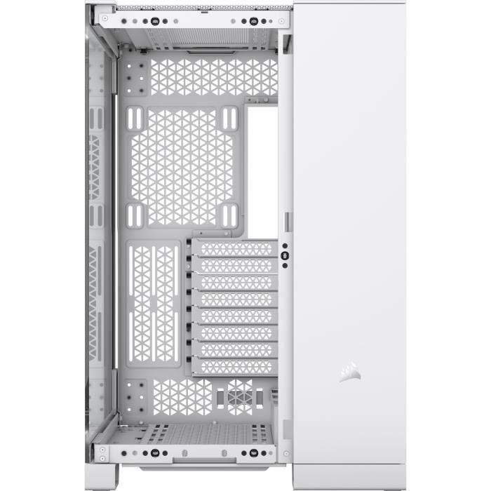 Boîtier pc - corsair - 6500x tempered glass mid-tower dual chamber - blanc