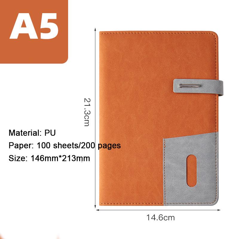 (Free Logo Engraving) A5 Thickened Business Hard Notebook, Notepad, Student Diary, Buckle Meeting Minutes, with Card Slot
