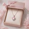 Crystal Inlaid Crystal Necklace Elegant Charm heart necklace  Valentine's Day Gift