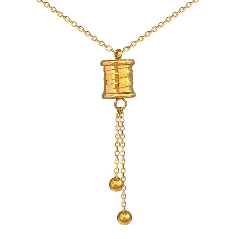 Fringed Small Waist Minimalist Furnace Real Gold Necklace Female Collarbone Chain Accessories