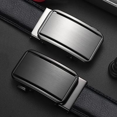 Men's Belt, Cowhide Automatic Buckle Casual Business Simple Genuine Leather Belt  Men  Middle Aged and Young Fashionable Versatile Belt  Men