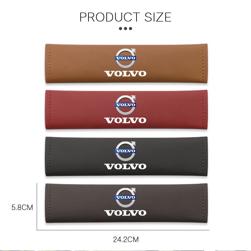 2Pcs PU Leather Seat Belt Shoulder Cover Protection Pad For Volvo XC90 XC60 V50 S60 V70 V60 V40 S90 Olestar AWD XC40 S80 T6 V90