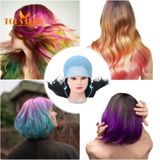 Haar-Highlighter-Hut – professionelles, wiederverwendbares Silikon-Friseurwerkzeug, verstellbare Schnalle, Heimsalonbedarf