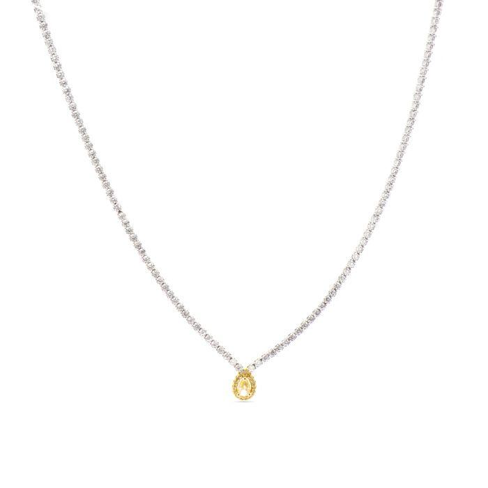Collier - LUXENTER - Lied - Argent sterling 925 - Padparadscha - Finition rhodiée