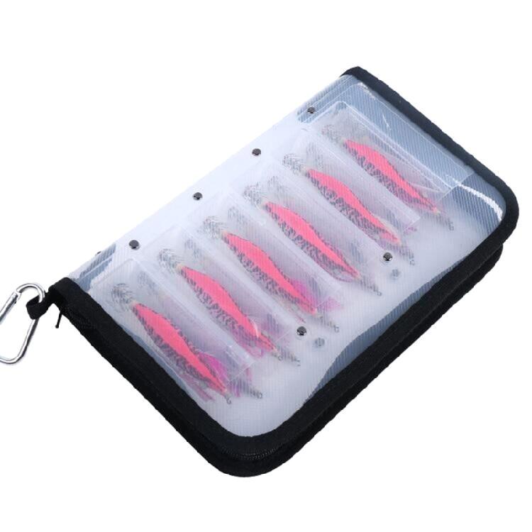 Waterproof Squid Jig Bag Both Side Storage Lure Case Holder Clear 12 Slots Compartment Lure Fishing Tackle Storage Pouch