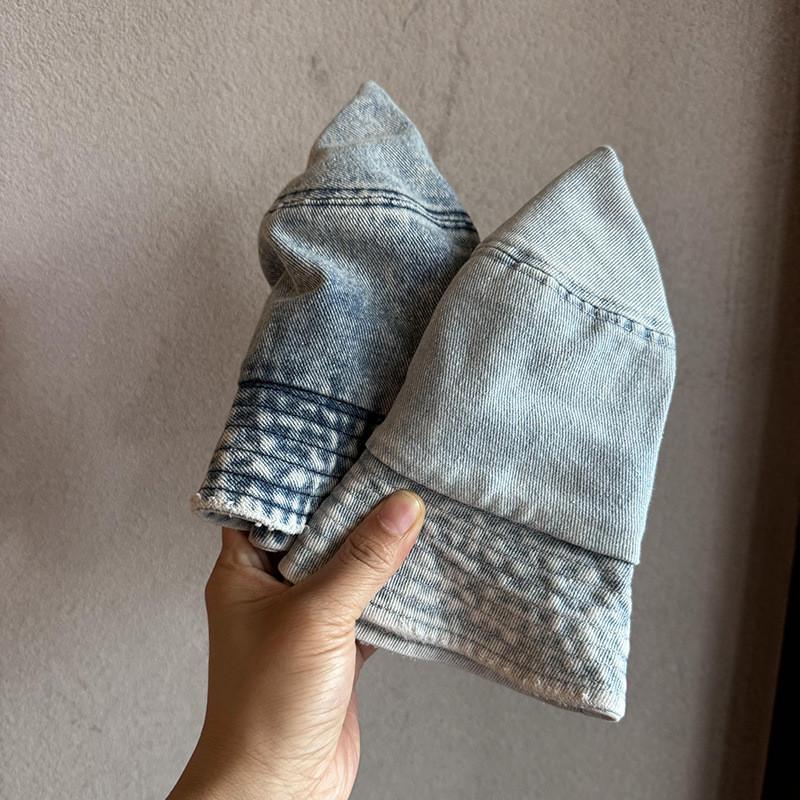 Cap Fisherman Denim With Uv Protection And Water Wash Finish For Gift Women