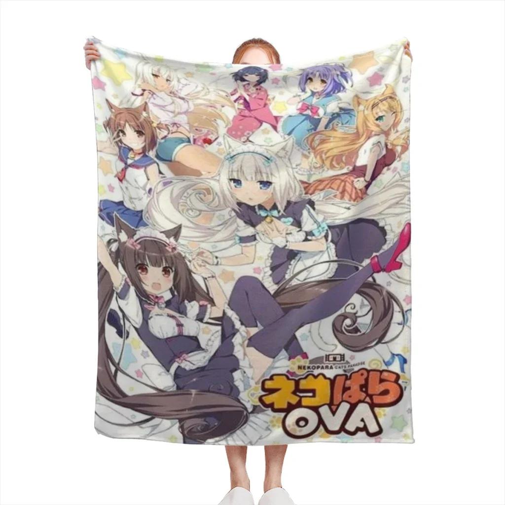 Anime Nekoparas Kawaii Cute Comfortable Flanne Blanket Soft Comforter Sets Throw for Couch Warm Flannel Blankets Bedroom Décor
