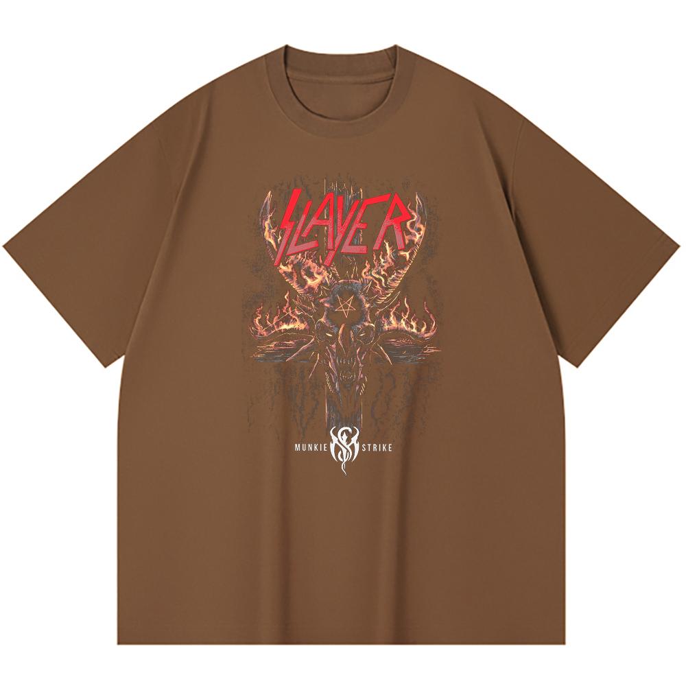 230 Gsm %100 Pamuk Heavy Metal Tişört Rock Grubu Popüler Müzik Baskılı Unisex Ağır Pamuk Tişört
