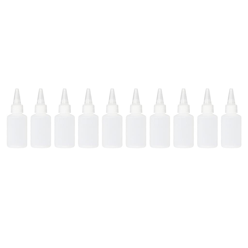 100PCS 50ml Empty Squeeze Bottles with Scale Semi Transparent Plastic Liquid Dispensing Container for Dye Oil Ink Paint