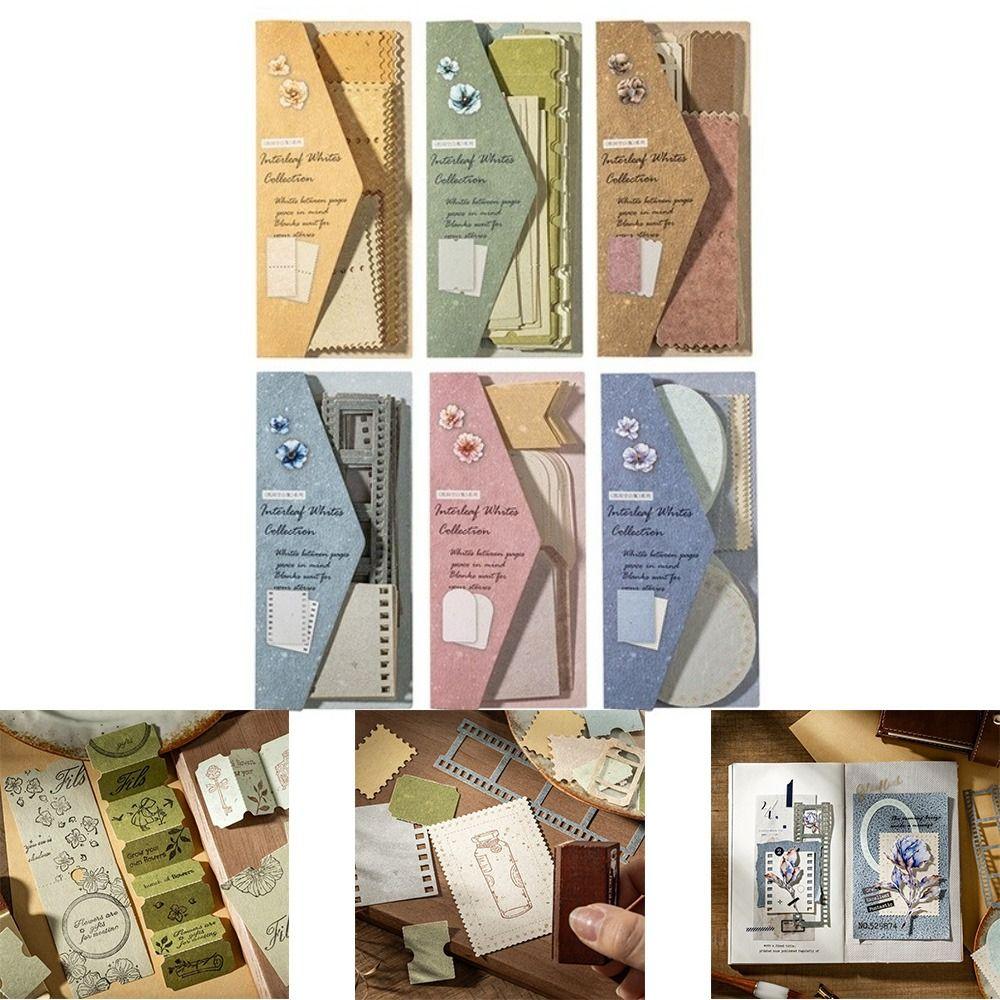 30Pcs Vintage Texture Vintage Label Scrapbook Material Hallowed Out Memo Pad DIY Scrapbooking