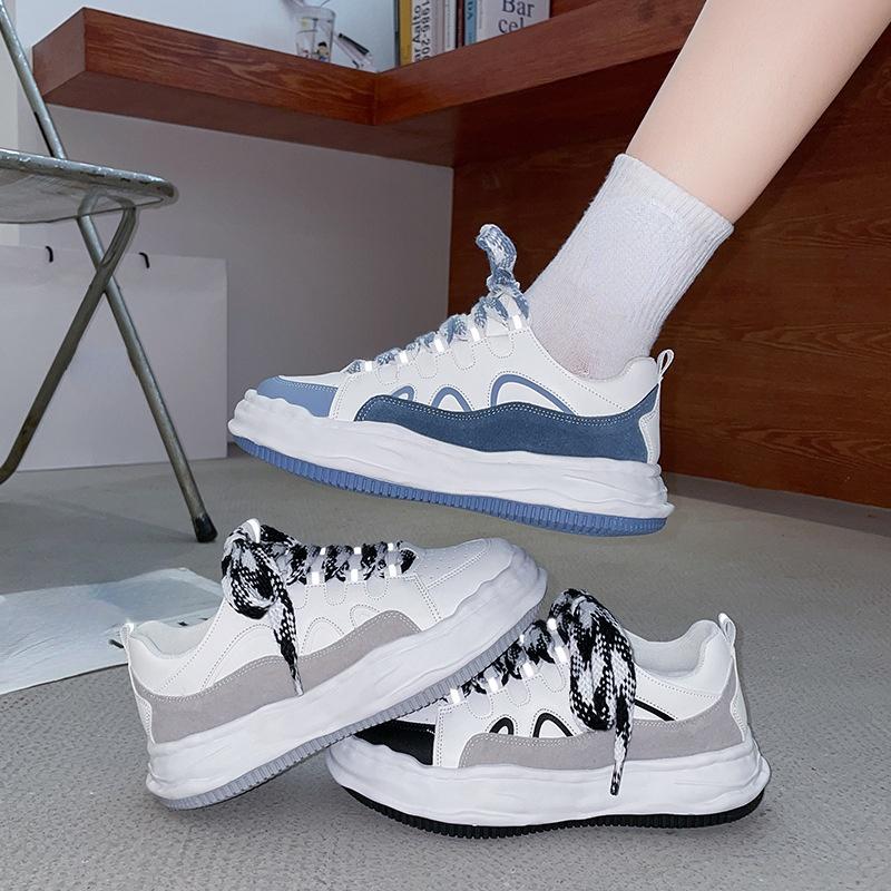 Platform Sneakers Women Trendy Sneakers White Shoes Breathable and Comfortable Running Shoes