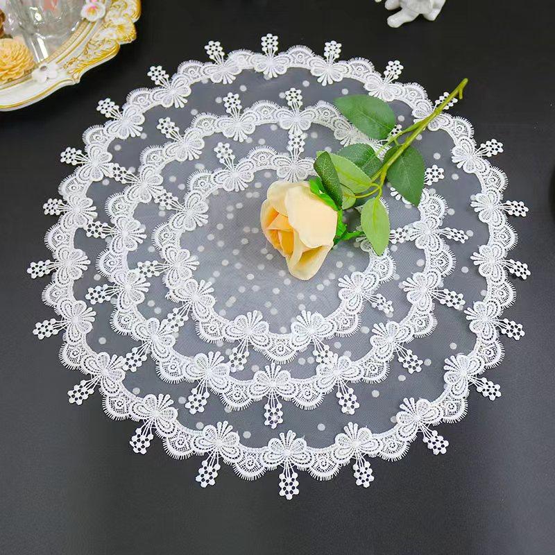 NEW Mesh Flowers Embroidery Table Cloth Cover Wedding Party Tablecloth Kitchen Dining Christmas Table Decoration and Accessories