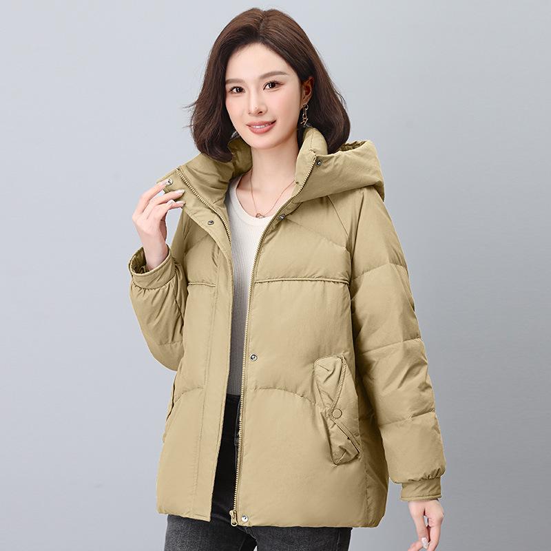 

Женский модный пуховик с капюшоном свободного кроя 2024 Extra Large хаки