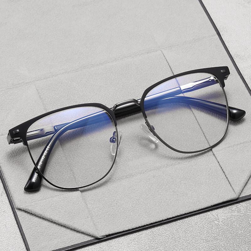 Anti- Blue light Men's Metallic Reading Eyeglasses Big Frames Readers Magnifier Presbyopia Lenses Eyewear Men's Near Vision Eyeglasses