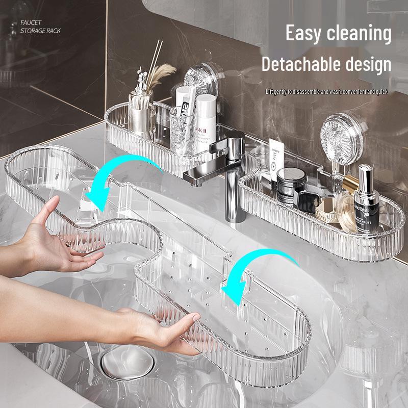 Wall-Mounted Bathroom Organizer with Suction Cup