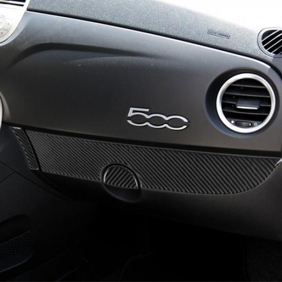 3Pcs Carbon Fiber Interior Passenger Dashboard Cover Trim For 2012-15 Fiat 500