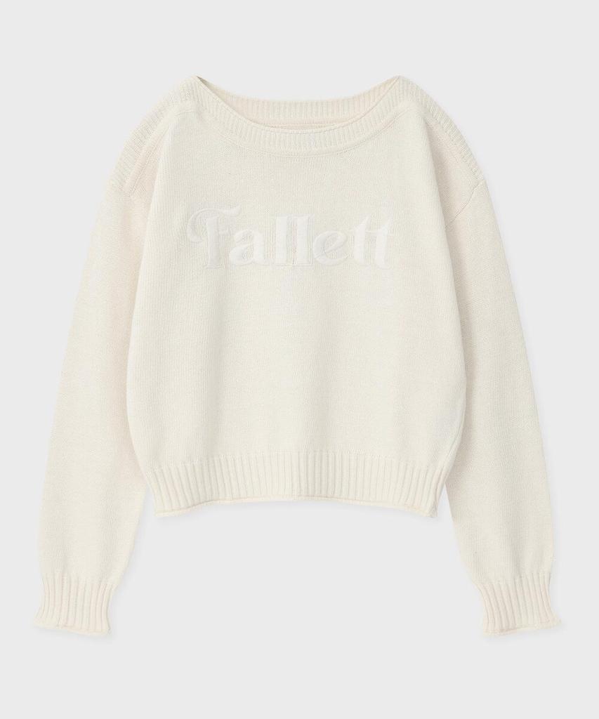 FALLETT Story Logo Embroidered Knit Cream