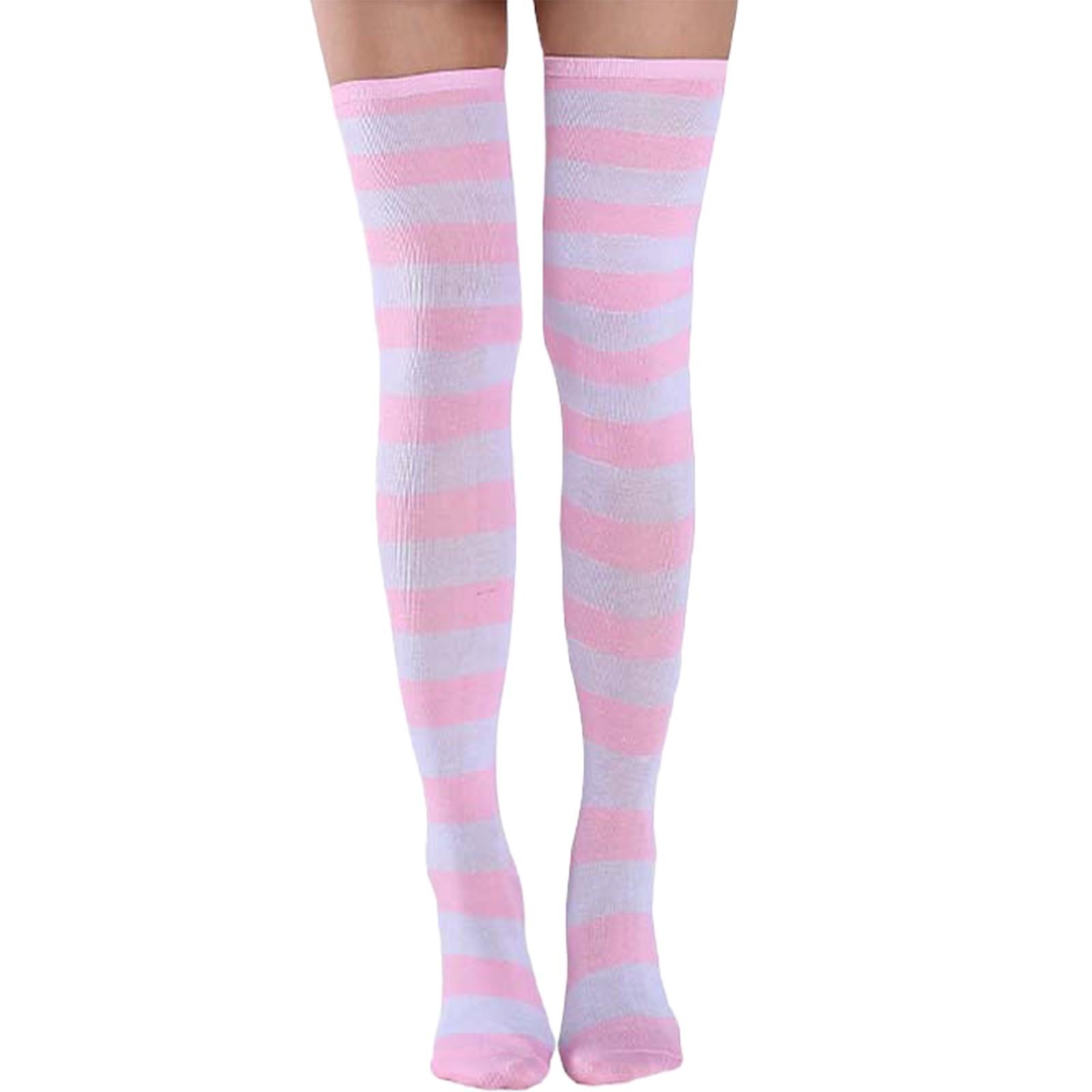 

Рождественские носки, полосатые носки до бедра, женские чулки, японские чулки, гольфы, носки для вечеринки на Хэллоуин One Size