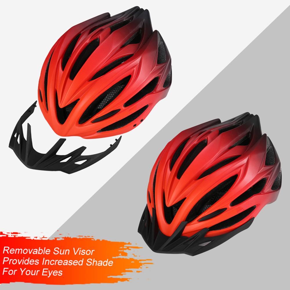 Breathable Cycle Helmet with Rear Light Sun Visor Women Men Lightweight Safety Helmet Bike Helmet for Mountain Bicycle