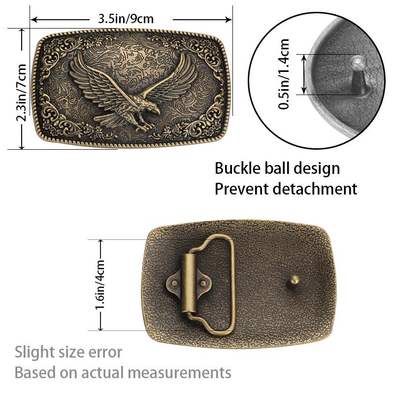 Boucles de ceinture en alliage métallique pour hommes,accessoires de ceinture faits à la main, bricolage, Style Cowboy occidental Rock