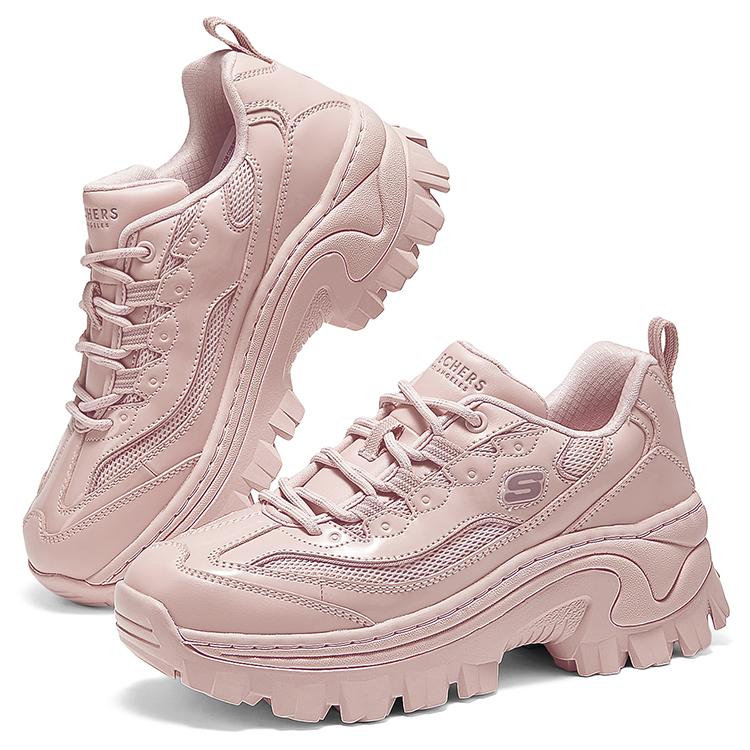 Skechers Hi-Ryze Honey Cake Shoes Sweet Cool Fashion Trend Shock Absorption Wear-Resistant Increased Height Low-Top Dad Shoes Women sneaker 177223-ROS