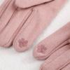 Velvet Women Bow Elastic Full Finger Gloves Female Gloves  Gloves Suede Leather Mittens