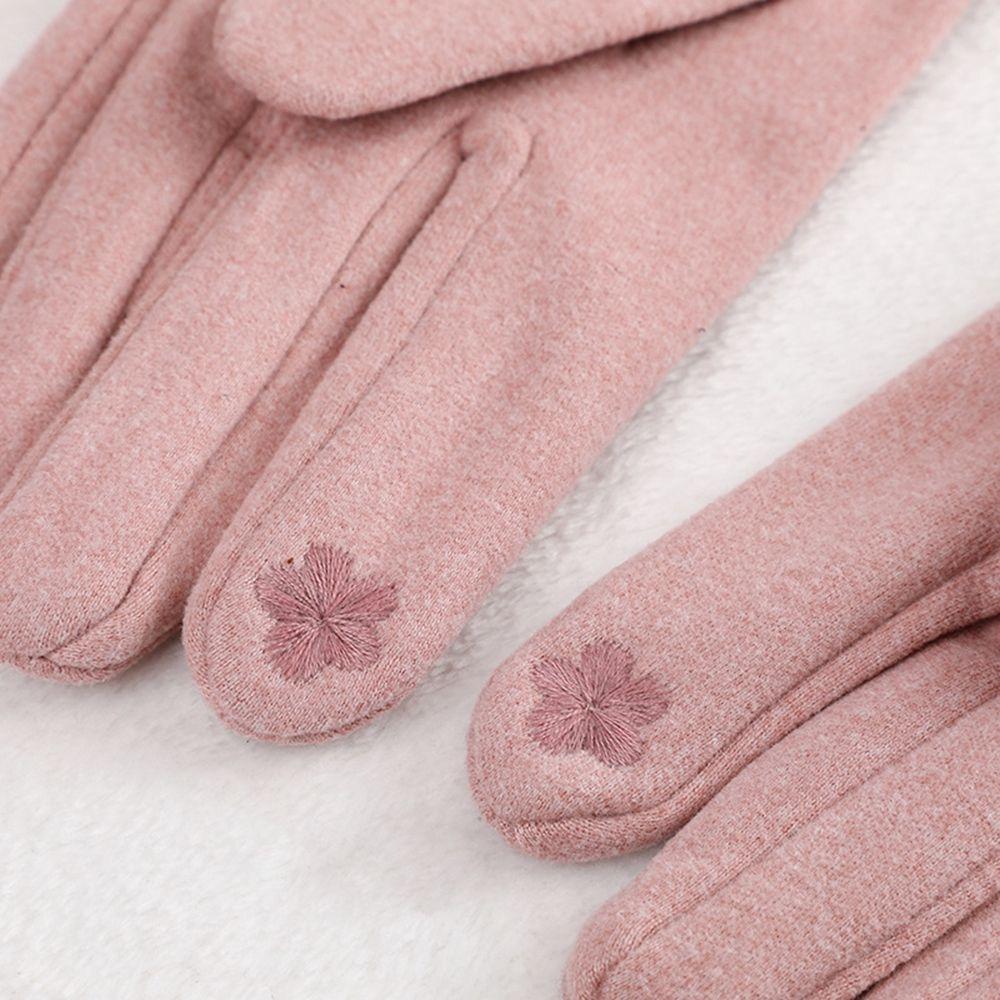 Velvet Women Bow Elastic Full Finger Gloves Female Gloves  Gloves Suede Leather Mittens