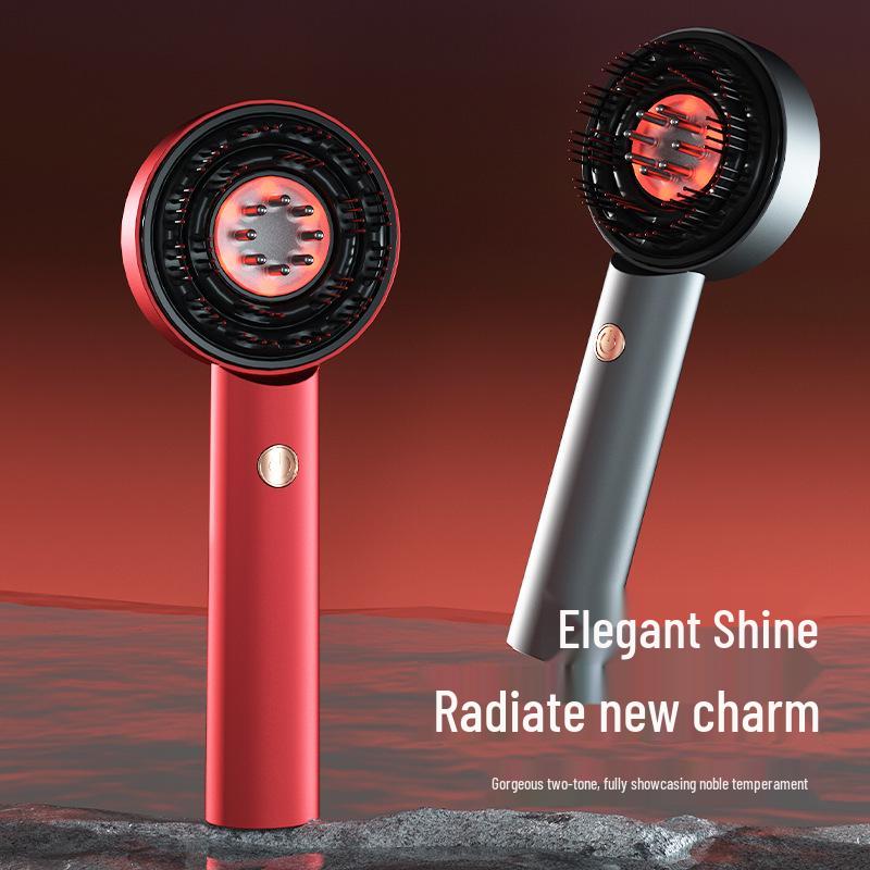 Waterproof IPX7 Red Light Conductive Scalp Massager Comb for Medication Application Red