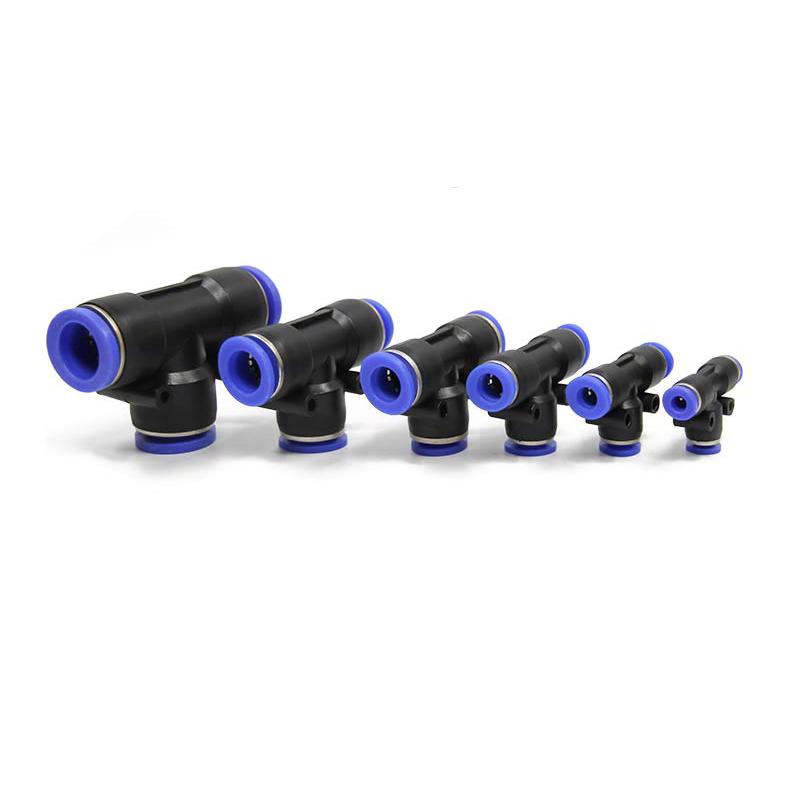 PE Air Connectors 4mm 6mm 8mm 10 12MM Pneumatic Fitting Quick Connect Slip Lock Tee 3Way Plastic Pipe Water Hose Tube Connector