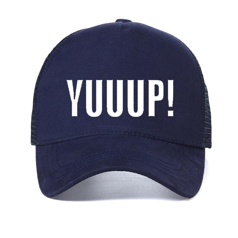 Funny Adult YUUUP! Print letters Baseball cap High Quality Men Women Cotton summer mesh trucker hat Bone Garros