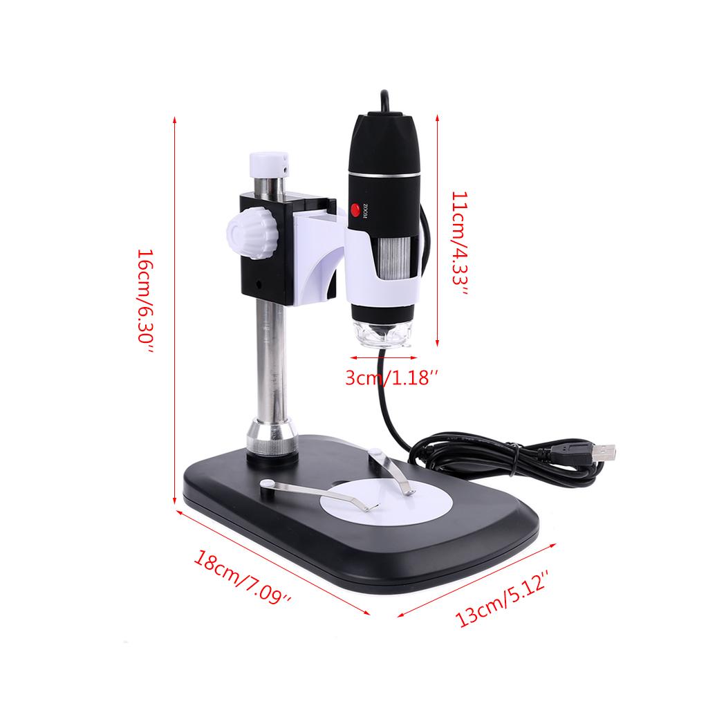 Upgraded Magnification Endoscope Usb Microscope Height Adjustment 40-1600X Inspection Tool 8 White Light LED Source