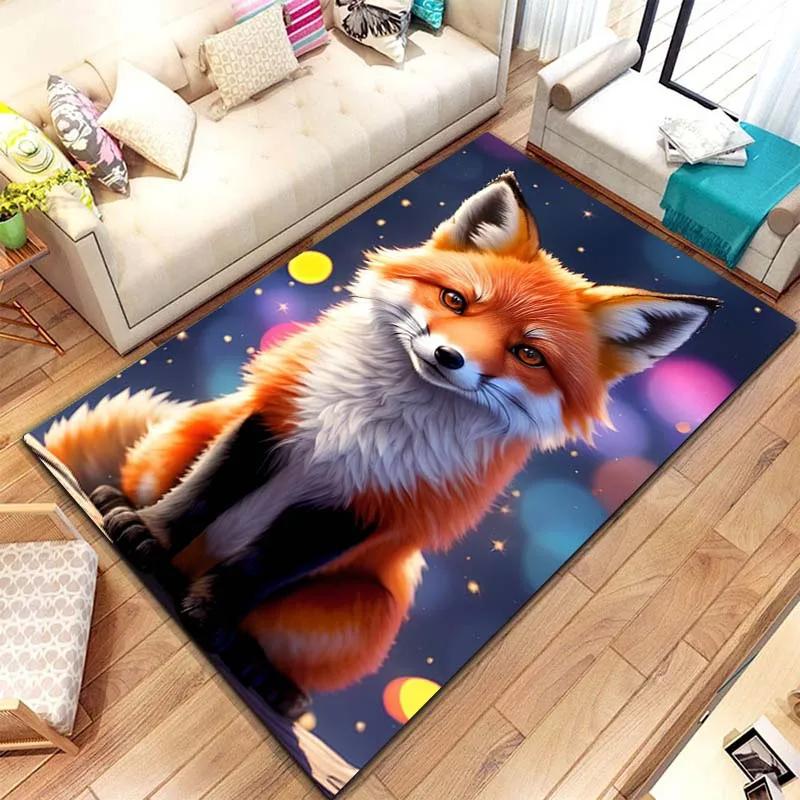 Wildfuchs Muster Druck Große Teppiche Teppich für Zuhause Wohnzimmer Schlafzimmer Sofa Fußmatte Dekoration Rutschfester Boden Pay Mat