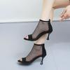 2024 New Summer Open Toe Pure Color Hollow Out Women High Heels Non-slip Sexy Women Sandal Thin Heels  Women Shoes